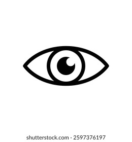 Eye icon vision sign symbol vector illustration, see view hide symbol 