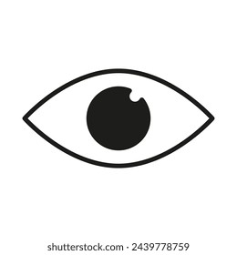 Eye icon, vision symbol. Simple look and observe. Minimalist sight graphic. Vector illustration. EPS 10.