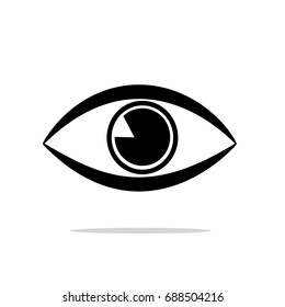  Eye icon. Watching symbol. Flat design. Vector Illustration.