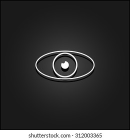 Eye Icon White Flat Simple Vector Stock Vector (Royalty Free) 312003365 ...