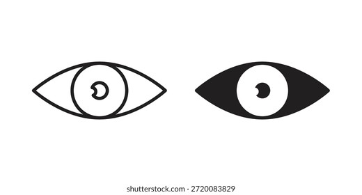 Iconos de ojos de color negro en varios estilos