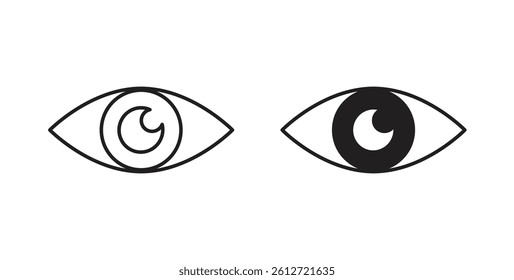Eye icons in black fill and line style