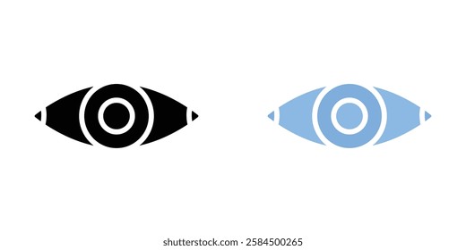 Eye icons pack in black and colored version