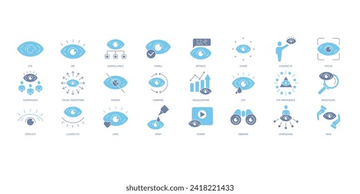 Eye icons set. Set of editable stroke icons.Vector set of Eye