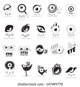 Eye Icons Set - Isolated On White Background - Vector Illustration, Graphic Design Editable For Your Design. 