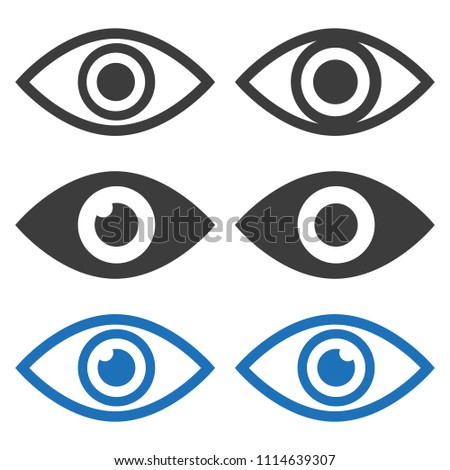 Eye icons set on white background. Vector illustration