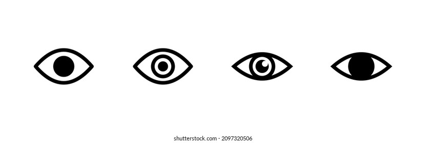 Eye icons set. Eye sign and symbol. Look and Vision icon. 