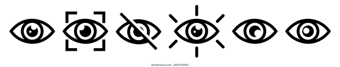 Eye icons set. Eye Symbol Collection ,Vision Icons.Incognito Sign. Vector 