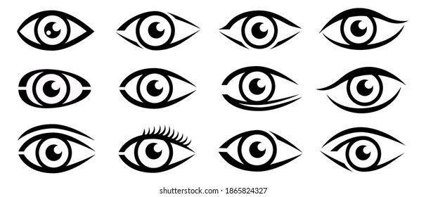 Eye icons set in vector quality.