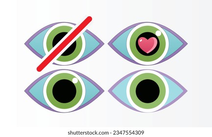 eye icons set.on white background.Vector Design Illustration.