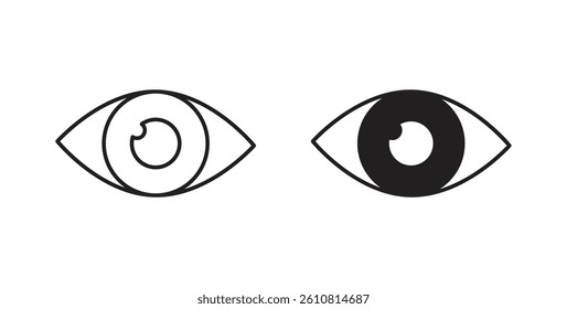 Eye icons in solid black and outlined style