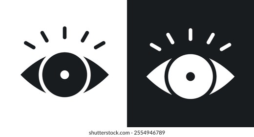 Eye icons in solid black and white colors