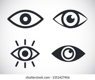 Eye icons symbol illustration flat design style