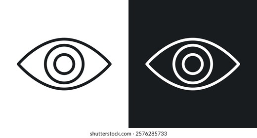 Eye icons in thin black and white stroke liner style