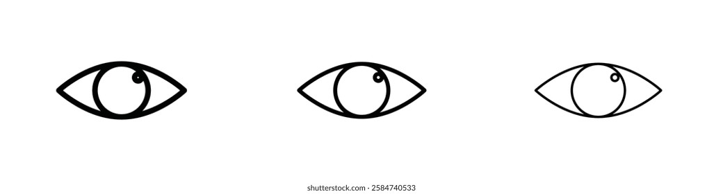 Eye icons in three different stroke lines