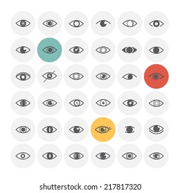 Eye icons. Vector Illustration.