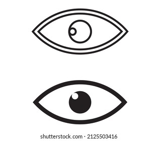ilustración vectorial de iconos oculares, blanco y negro