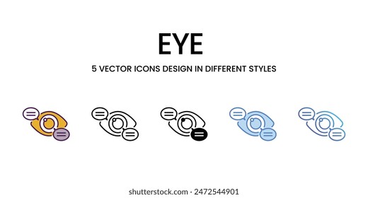 Eye icons vector set stock illustration.
