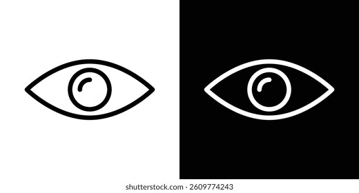 Eye icons vector set in stroke line style