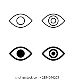 Vector de iconos oculares. Signo y símbolo ocular. Icono Mirar y Visión. 