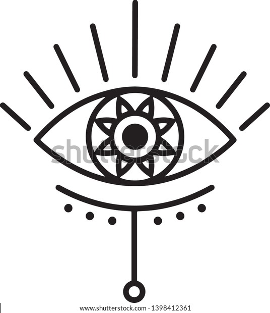 Eye Icontattoo Style Design Line Art Stock Vector (Royalty Free ...