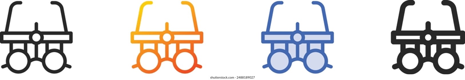 eye icon.Thin Linear, Gradient, Blue Stroke and bold Style Design Isolated On White Background
