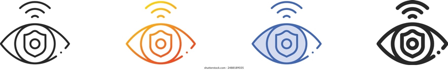 eye icon.Thin Linear, Gradient, Blue Stroke and bold Style Design Isolated On White Background