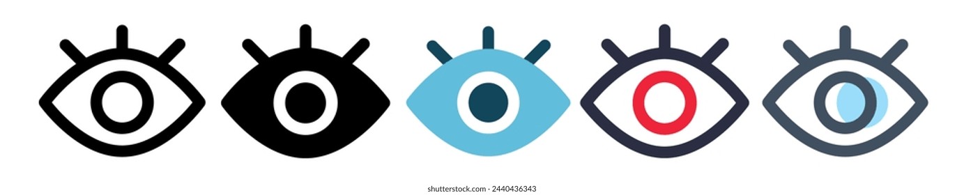 eye icon.vector eye collection.ui vector with various styles.