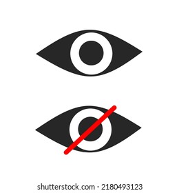 icono visual.icono visible e invisible con diseño simple