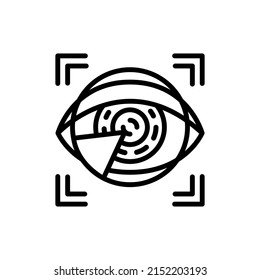 Symbol für die Augenkennzeichnung Identifizierungs- und Prüfungsteilnehmer. Zugelassener Schutz.