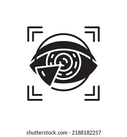 Eye identification color line icon. ID and verifying person. Approved protection.