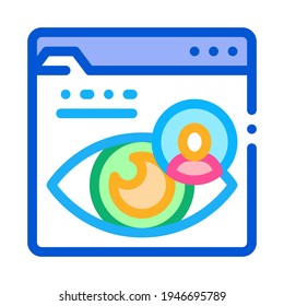 eye identity color icon vector. eye identity sign. isolated symbol illustration