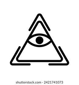 Eye, Illuminati Flat Icon Logo Illustration. Illuminati Icon-set. Suitable For Web Design, Logo, App.