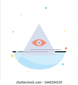 Eye, Illuminati, Pyramid, Triangle Abstract Flat Color Icon Template