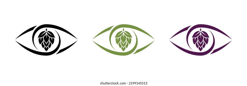 Eye illusions brewing hop symbol icon vector