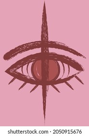 eye illustration graphic vector for wall art, t-shirt, poster design and tattoo