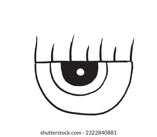 Eye illustration image. 
Hand drawn image artwork of an eye. 
Simple cute original logo.
Hand drawn vector illustration for posters, cards, t-shirts.