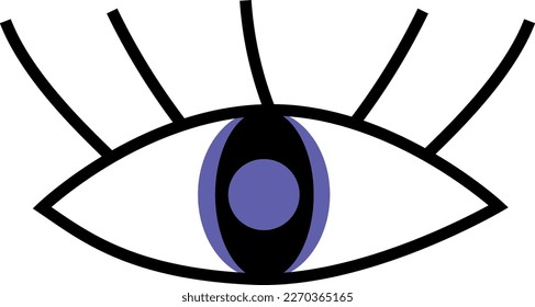 Ilustración ocular sobre fondo blanco, aislado de ojos estilizados abstractos