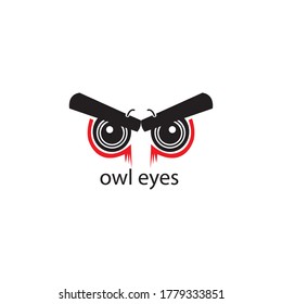 plantilla de diseño de vectores de logotipo de búho de ilustraciones oculares