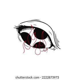eye illustration with tattoo concept
