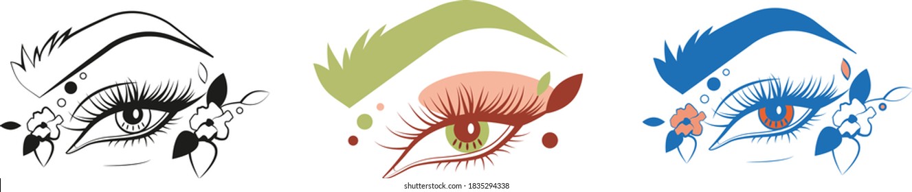 Augenillustrationen in verschiedenen Farben