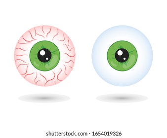 Eye Inflamed and healthy illustration vector