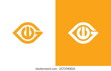 eye with initial letter wg or gw logo design vector illustration template