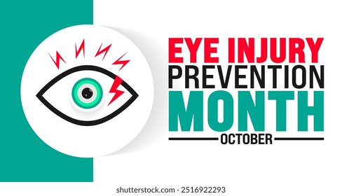 Eye Injury Prevention Month background or banner design template is observed every year in October. Holiday concept. Template for card, poster, placard, template. eps 10