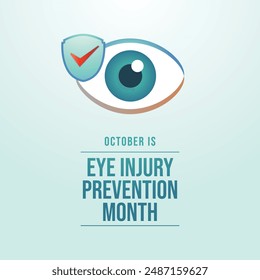 Eye Injury Prevention Month. Flat art design. Good for celebration template usage. eps 10. 