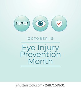 Eye Injury Prevention Month. Flat art design. Good for celebration template usage. eps 10. 