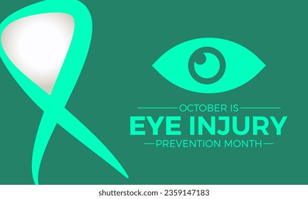 Eye Injury Prevention Month is observed throughout october every year. October is eye injury awareness month. Vector template for banner, greeting card, poster with background. Vector illustration.