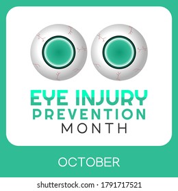 Eye Injury Prevention Month Vector Illustration