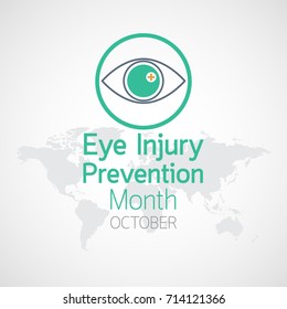 Eye Injury Prevention Month vector icon illustration