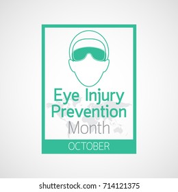 Eye Injury Prevention Month Vector Icon Illustration